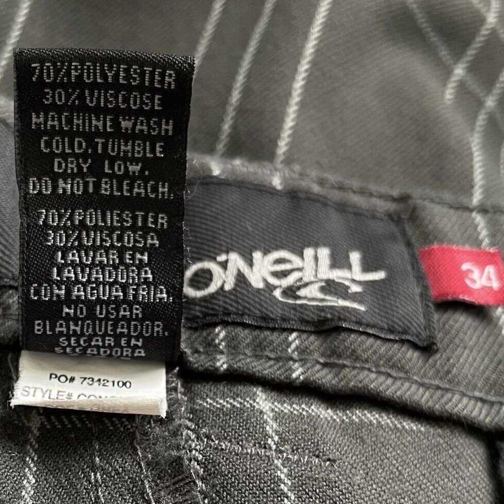 O'NEILL Shorts Mens 34 x 11 Gray Plaid Flat Front Chino Casual Skate Surf - Picture 7 of 7